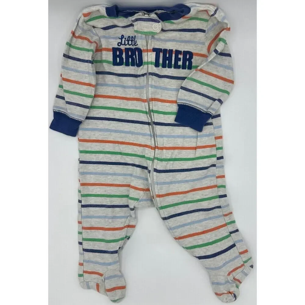 Carter’s Little Brother Zip-Up Size 6 Months Stripe Boys (786)